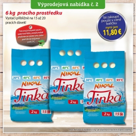 3x Prací prášek Tinka 2 kg