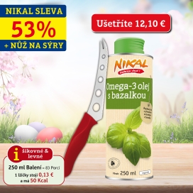 Akční balíček: Omega-3 olej s bazalkou 250 ml + Nůž na sýry