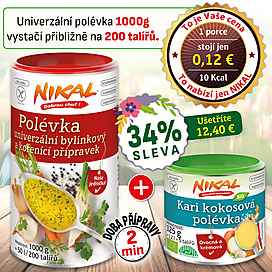 Univerzální polévka NIKAL 1000 g + BIO Kari kokosová polévka 125 g