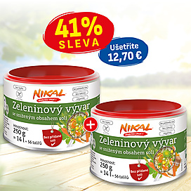 Zeleninový vývar se sníženým obsahem soli