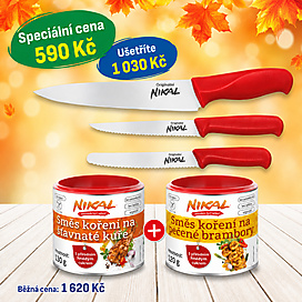 Sada 3 nožů + 2 koření
